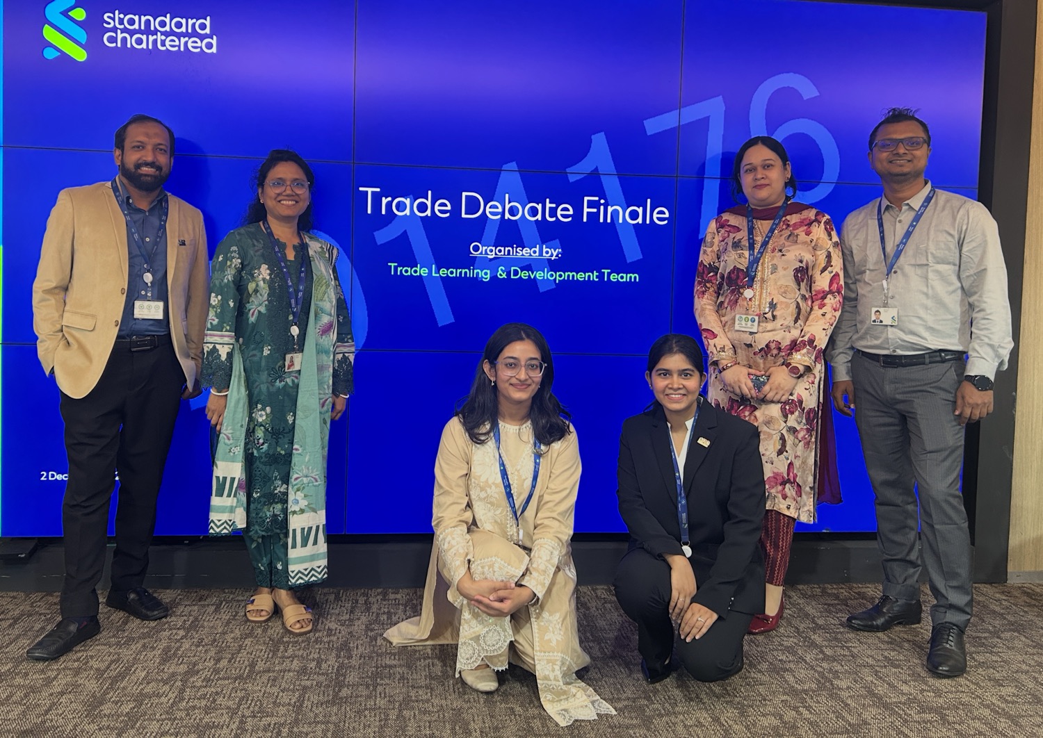 The Trade Learning and Development team at the Trade Debate Finale, Standard Chartered Bangladesh